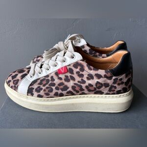 Veronica Beard Daelyn Leopard Platform Sneakers ~ Size 38